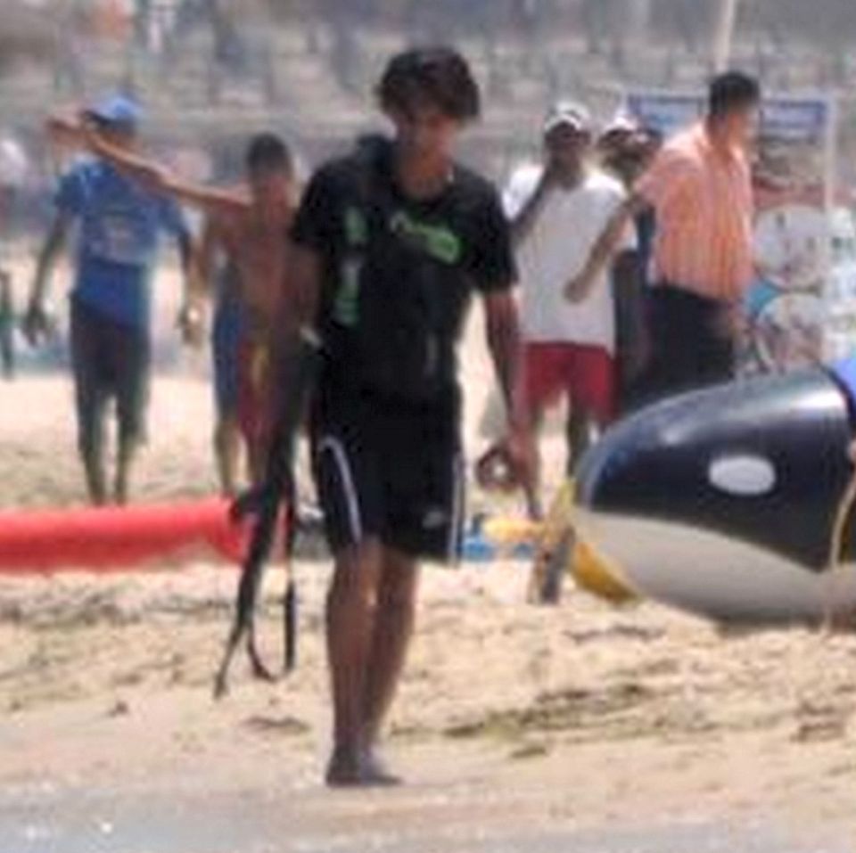 Monster ... Rezgui on beach at Sousse 