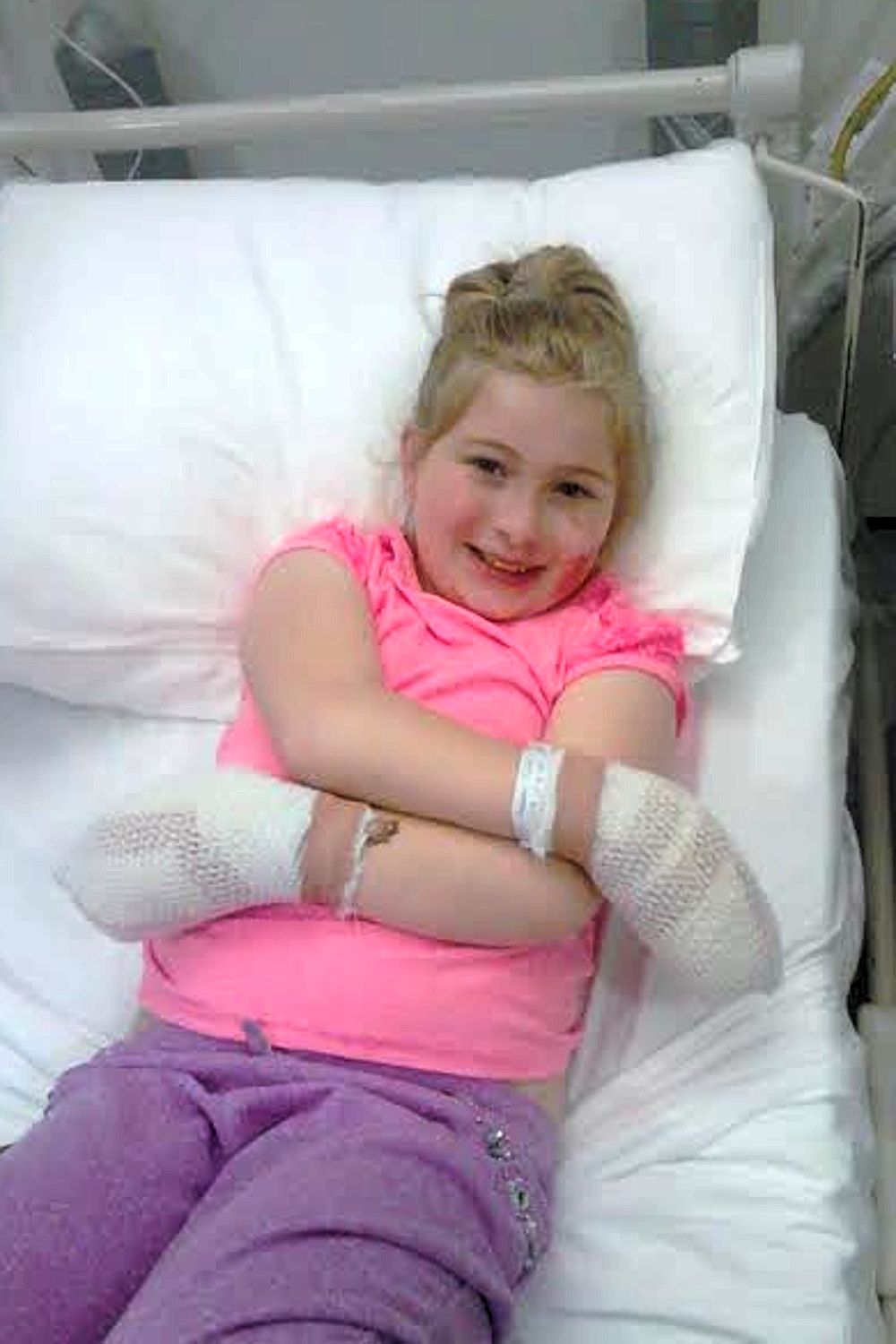 Brave Lauren in hospital