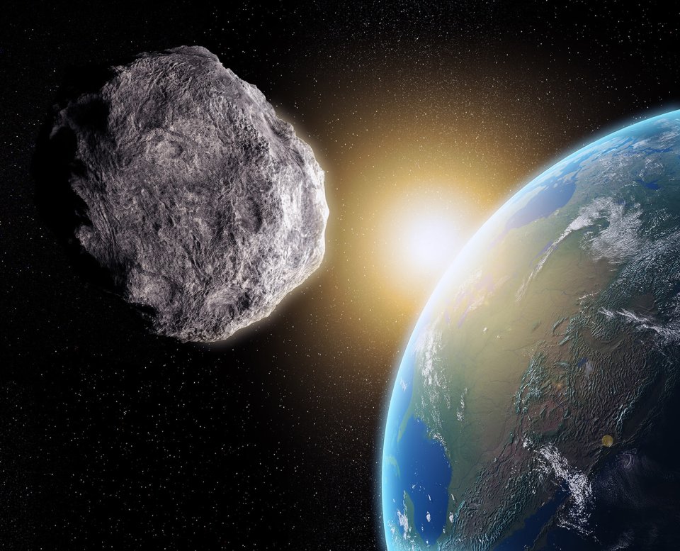 A stock artwork of an asteroid heading for Earth. 