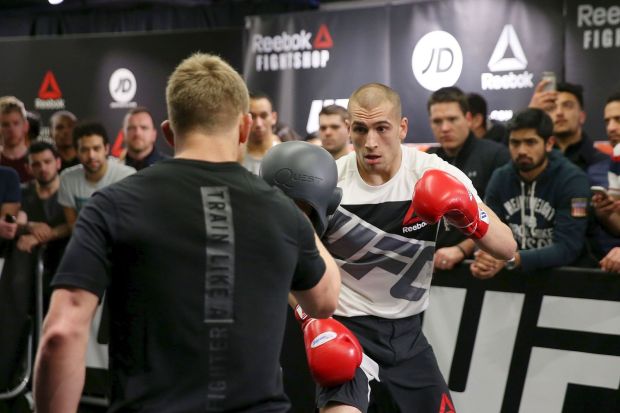 Tom Breese looked slick and relaxed during his workout session