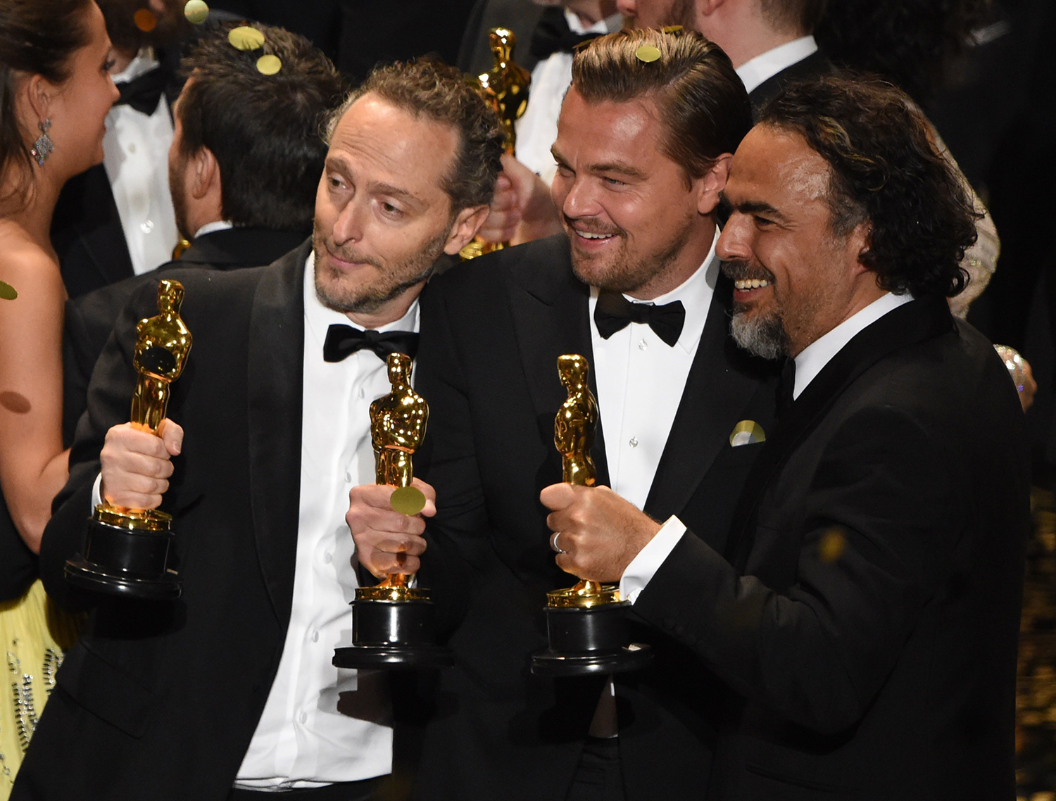 Emmanuel Lubezki, Leonardo DiCaprio and Alejandro Gonzalez Inarritu