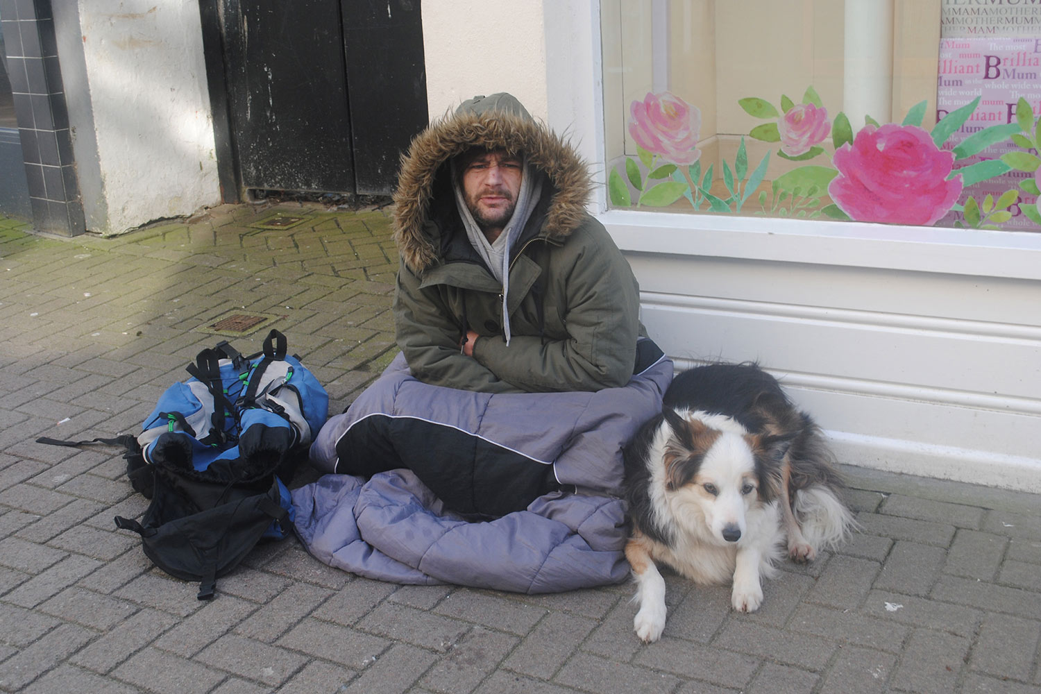 A persistent beggar in a town centre has received death threats after he was ï¬lmed getting into his sports car. Matthew Brinton (pictured), who is a regular feature in Bank Street, Newquay, Cornwall, with his border collie Hazel was videoed in his Audi TT at Mount Wise car park. But the 35-year-old said the car was bequeathed to him by his nan and was stolen soon after the film appeared on social media. More than 100 people have commented on the post, stating they feel conned after giving Matthew food and money as he was portraying himself as being homeless, when in reality he has somewhere to live in Newquay. He claims he has not eaten for days following the post as people have become less sympathetic to his situation and is putting his stay at a friend's house in Newquay under threat.