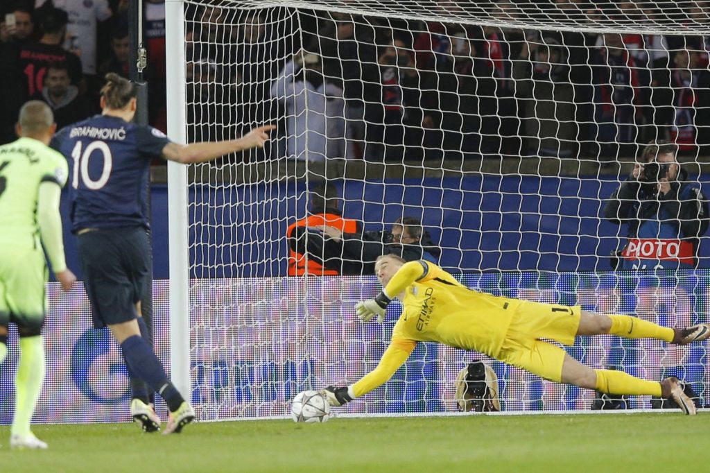  Hart keeps out an Ibrahimovic penalty