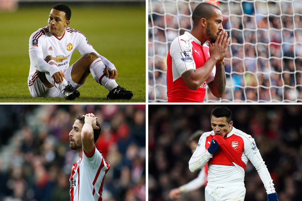 Which Premier League strikers join these four as the 'worst' strikers in the top flight?