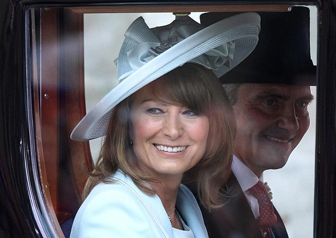 Michael and Carole Middleton, the parents of Kate, leaves Westminster Abbey, London, after her daughter married Prince William.