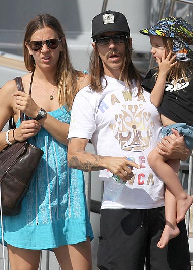 Red Hot Chili Peppers Frontman Anthony Kiedis is spotted with his girlfriend Heather Christie and daughter Everly Bear in Saint Barths.