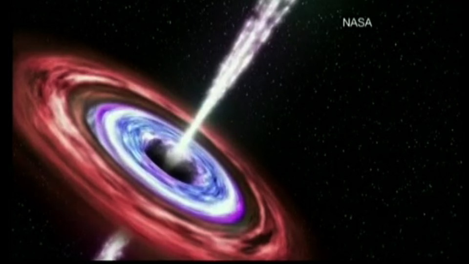  This is what scientists imagine would happen when a black hole swallowed a star