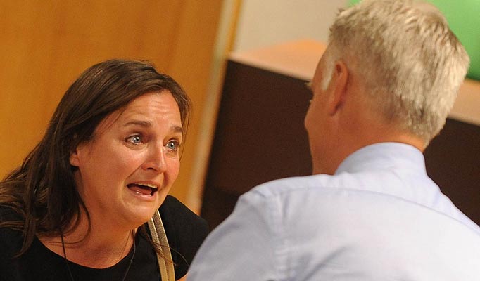 US Amanda Knox's mother Edda Mellas (L) reacts at the announce of the verdict of her appeal trial in the Meredith Kercher' murder on