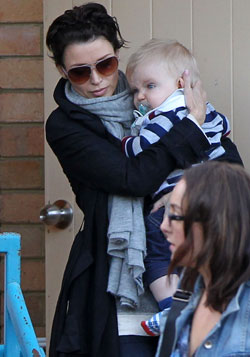 Dannii Minogue takes son Ethan to his first day at Kindi Toddler Kindi GymbaRoo in Melbourne