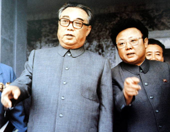 Kim Il-sung, left, and Kim Jong-il - Kim Il-sung founded North Korea in 1948 and remained in power until his death in 1994