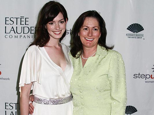 ANNE HATHAWAY with his mother KATE MCCAULEY