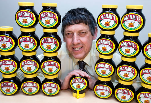 Pictured is St John Skelton the man who earns a living eating MARMITE. Eating spoonfuls of Marmite would be many peoples worst nightmare but for St John Skelton its his dream job.