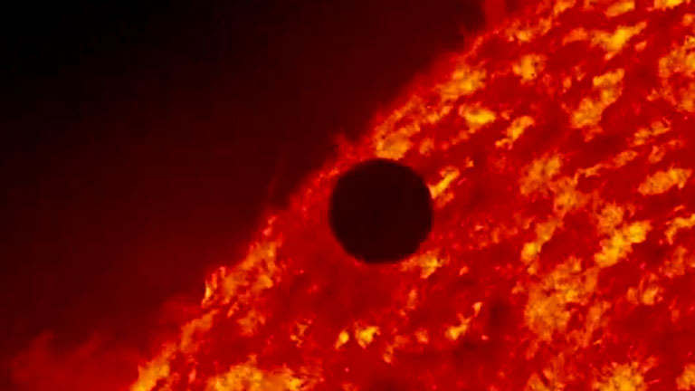  This astonishing shows the planet Venus passing in front of the sun