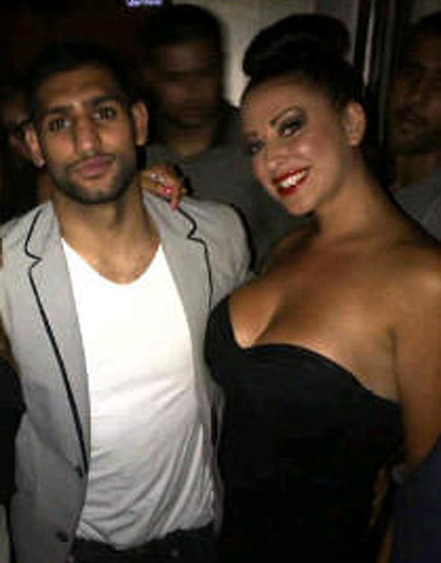 Natalie Kane with Amir Khan in Marbella.