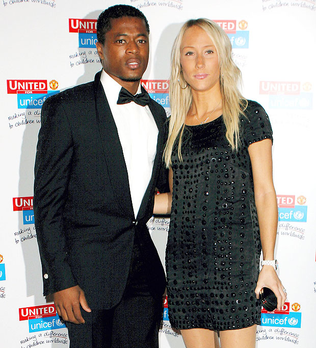 PICTURED IS MANCHESTER UNITED FOOTBALL STAR PATRICE EVRA AND HIS WIFE SANDRA ARRIVING AT OLD TRAFFORD IN MANCHESTER LAST NIGHT (SUNDAY 28TH OCTOBER 07) FOR THE UNITED UNICEF GALA DINNER.