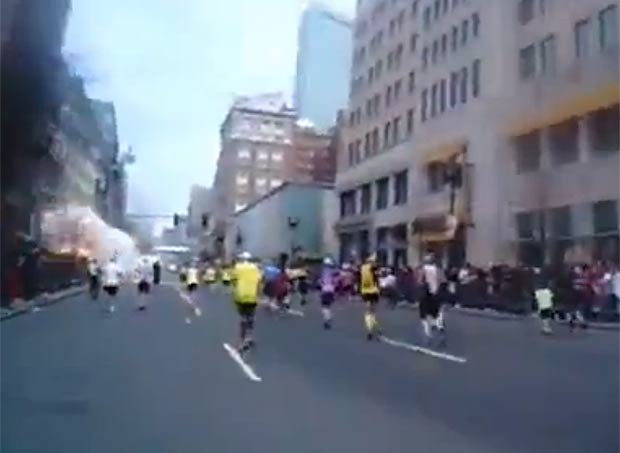 Bomb blast shatters the carnival atmosphere at the finish line of Boston Marathon