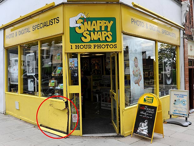 damage caused to the Snappy Snaps store in Hampstead