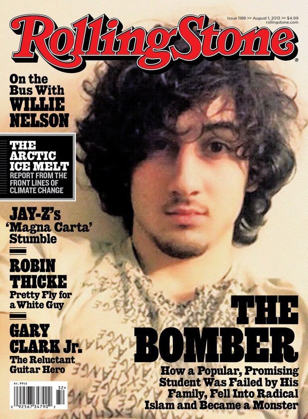 A handout image released 17 July 2013 by Rolling Stone of the cover of the 01 August 2013 issue featuring Boston Marathon Bombing suspect Dzhokhar Tsarnaev with an in depth story about him.