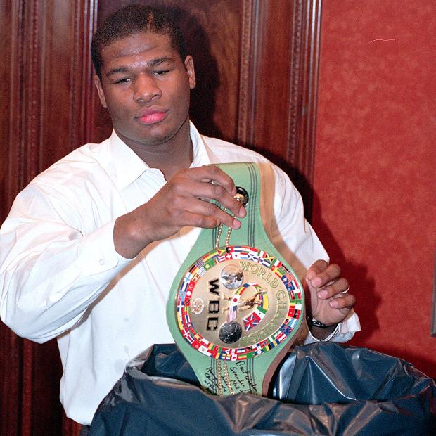 Riddick Bowe dropped the WBC title into the trash back in 1992