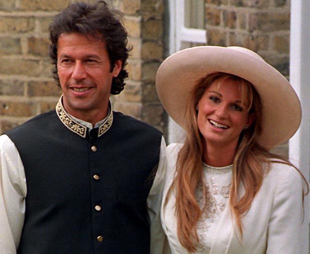 Former Pakistan cricket captain Imran Khan and his bride Jemima Goldsmith