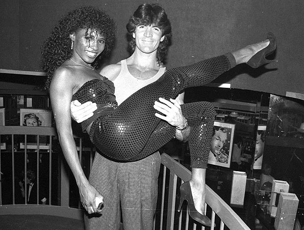 Simon Cowell and Sinita photos taken during the summer of 1986 in The Hippodrome, London.