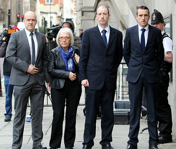 hows Elizabeth Johnson, with sons Lee, Kevin and Mark Blakelock. Elizabeth is the widow of Pc Blakelock Nicholas Jacobs for murder - a