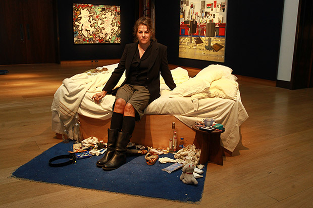 Tracey Emin attends the press view of her artwork 'My Bed' which goes on the market at Christie's King Street on June 27, 2014PA