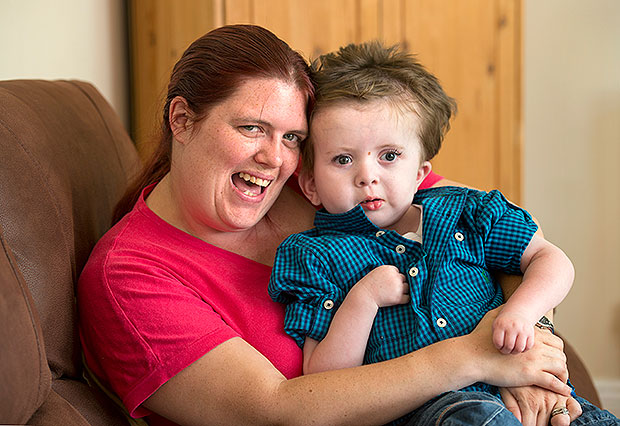 Michelle Lloyd at home with her son Billy