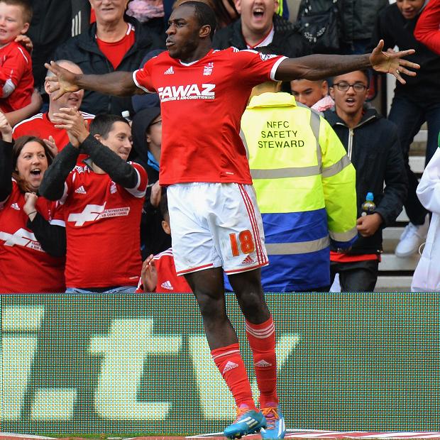 Michail Antonio celebrates scoring a stoppage time equaliser for Forest