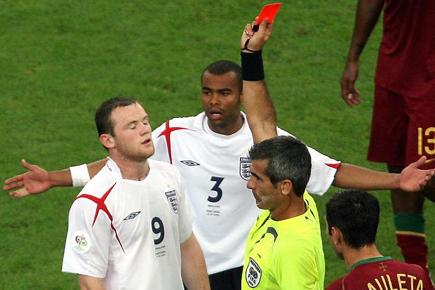 Wayne Rooney sees red against Portugal in 2006