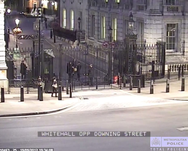 CCTV issued by the Metropolitan Police of the exchange between Andrew Mitchell and Metropolitan police officers at the gates of Downing Street