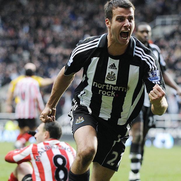 Steven Taylor celebrates after winning a penalty for Newcastle v Sunderland