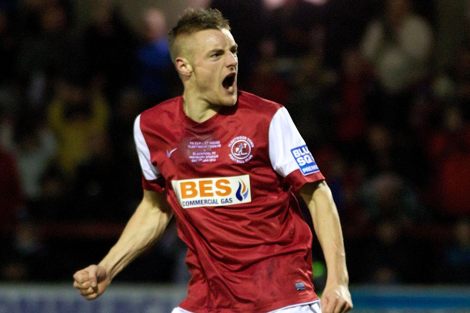 Vardy in action at Fleetwood