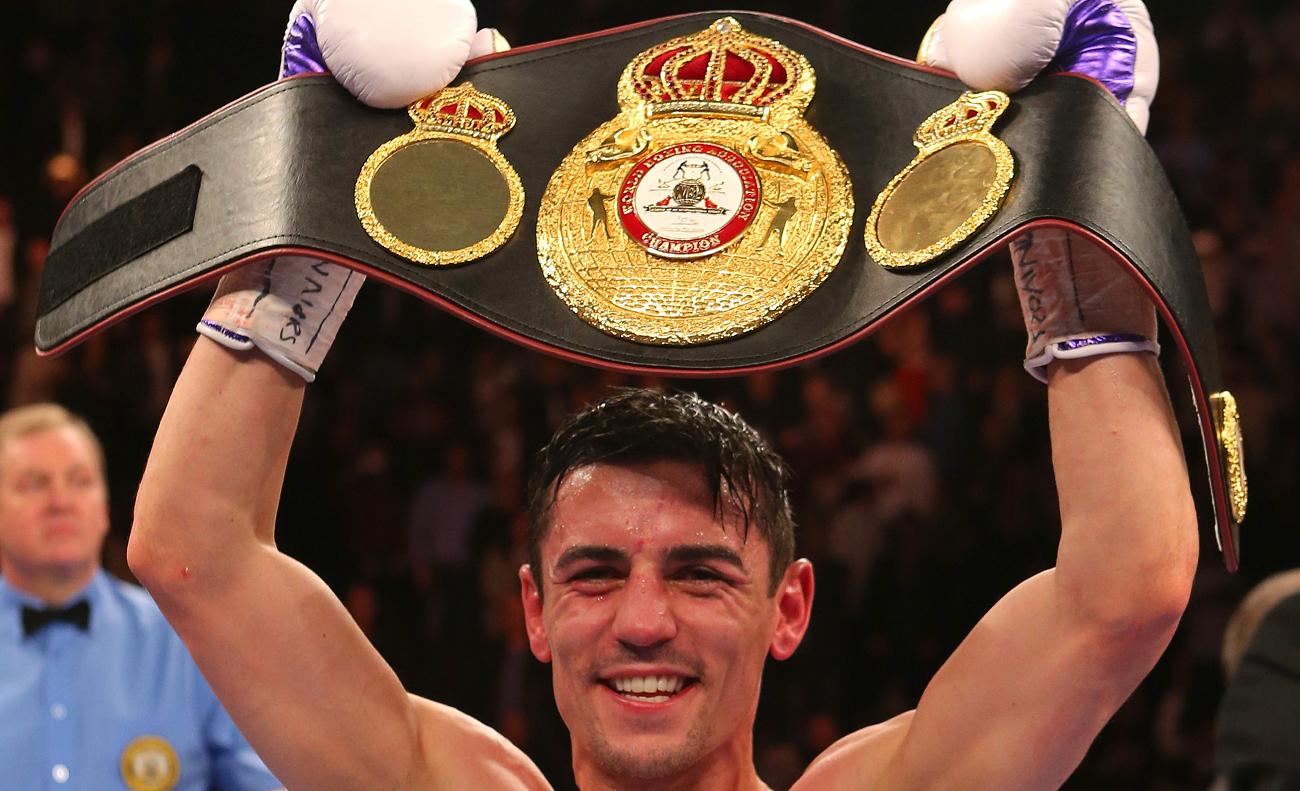 Crolla shows off his WBA world title belt