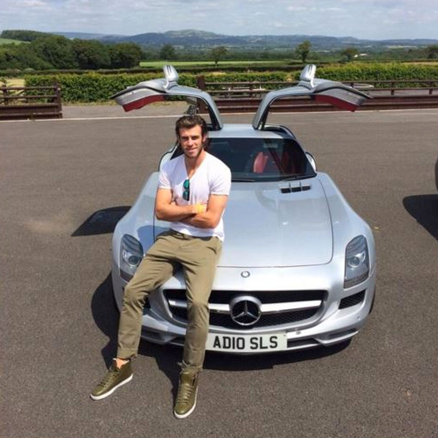 Bale enjoying a Mercedes