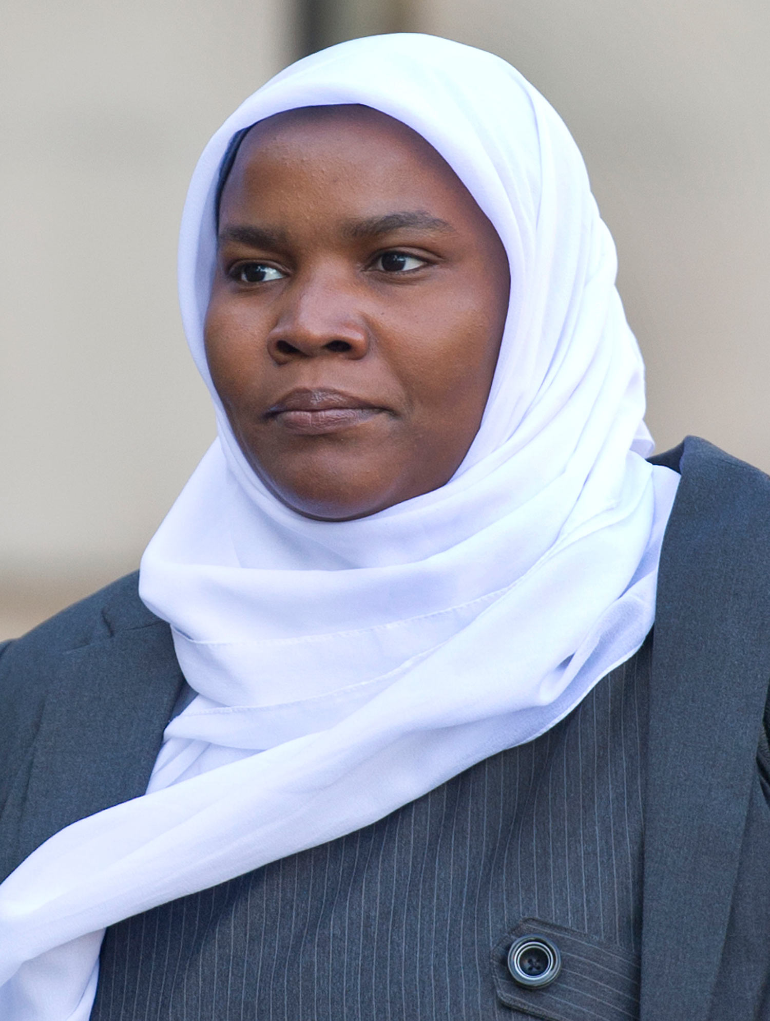 Dr Hadiza Bawa-Garba, 38, who is on trial for the manslaughter of six-year-old Jack Adcock, arrives at Nottingham Crown Court.