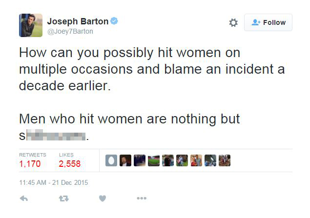 Joey Barton and Jamie Tandy Feud