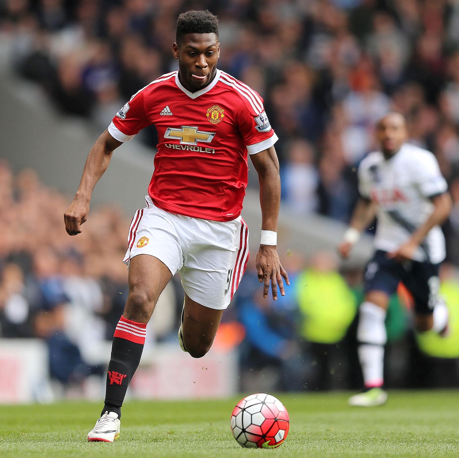 On the ball ... Fosu-Mensah in action for Manchester United, is tipped to become a future star