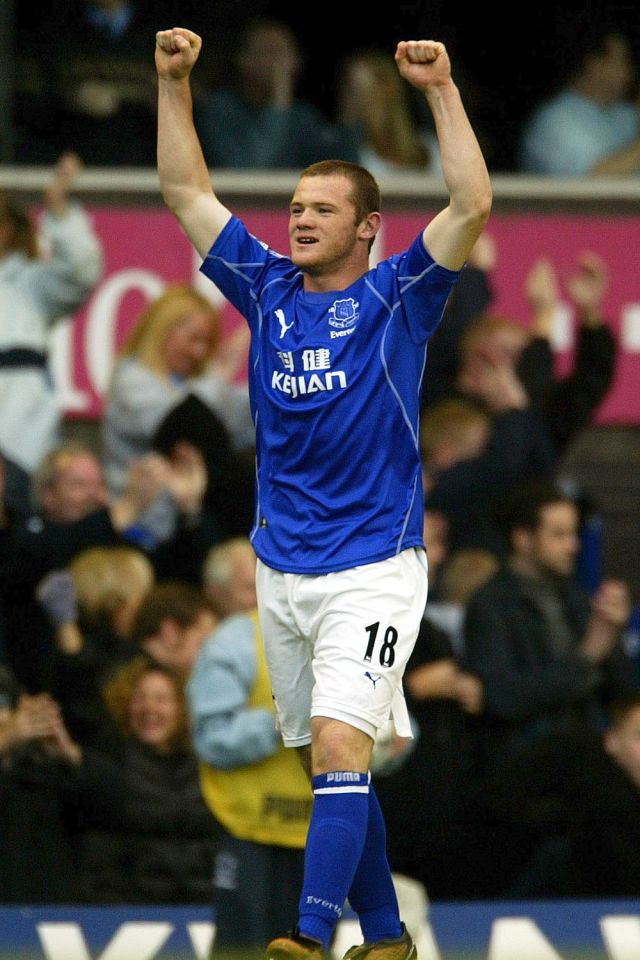  Wayne Rooney burst onto the scene with a stunning strike for Everton against Arsenal in 2002