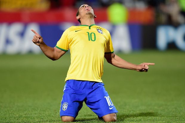 Gabriel Jesus celebrates Brazil's Under-20 World Cup semi-final victory over Senegal 