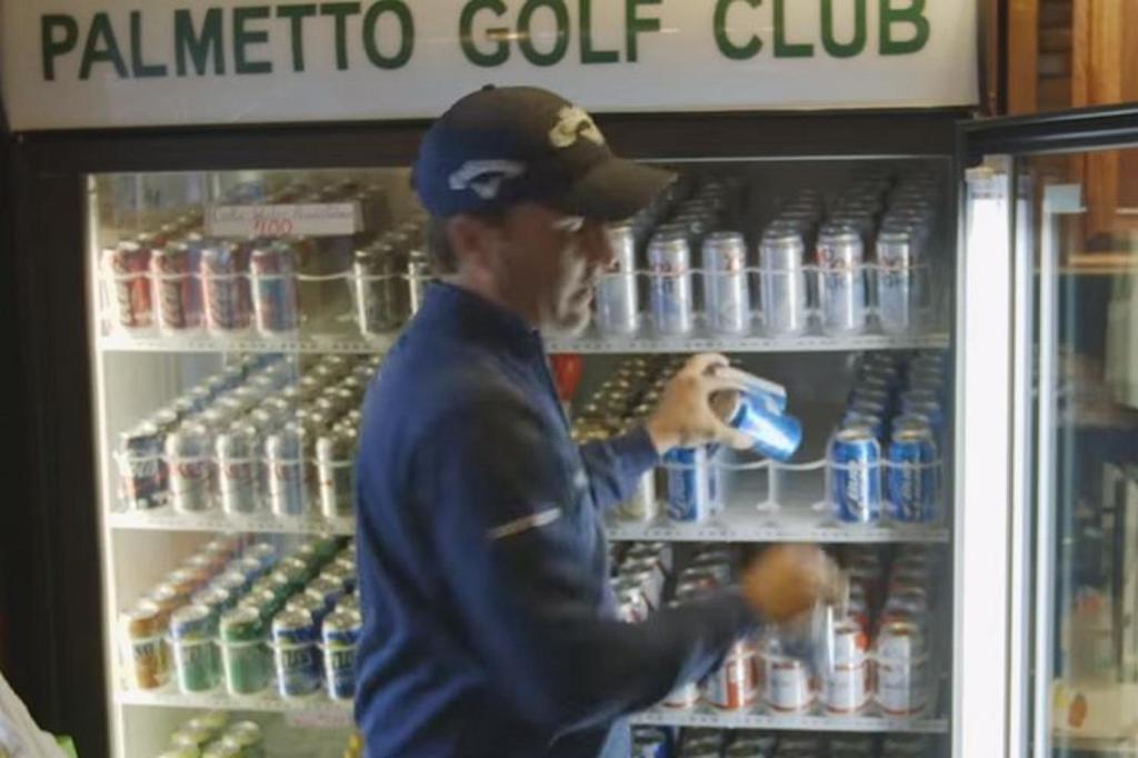  Kisner was shown loading up with beers to take onto the course