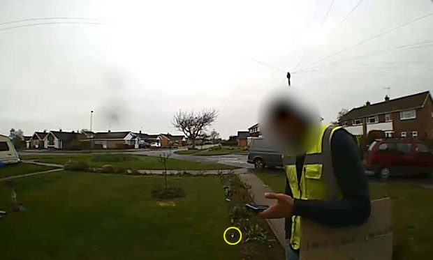 Amazon Prime customer Tom Aldridge was horiffied when he watched the CCTV fotoage back just hours later