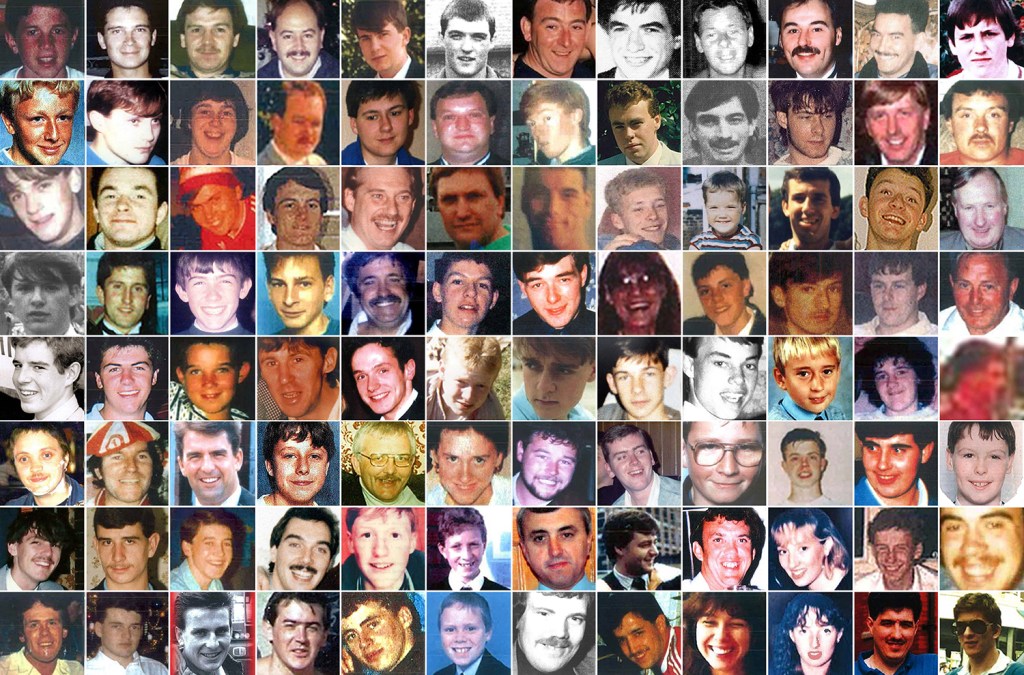  The 96 Liverpool fans who lost their lives during their team’s FA Cup semi-final tie against Nottingham Forest in 1989