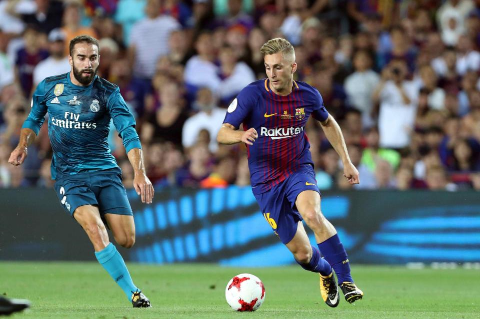  Gerard Deulofeu in action for Barcelona in Spanish Super Cup loss