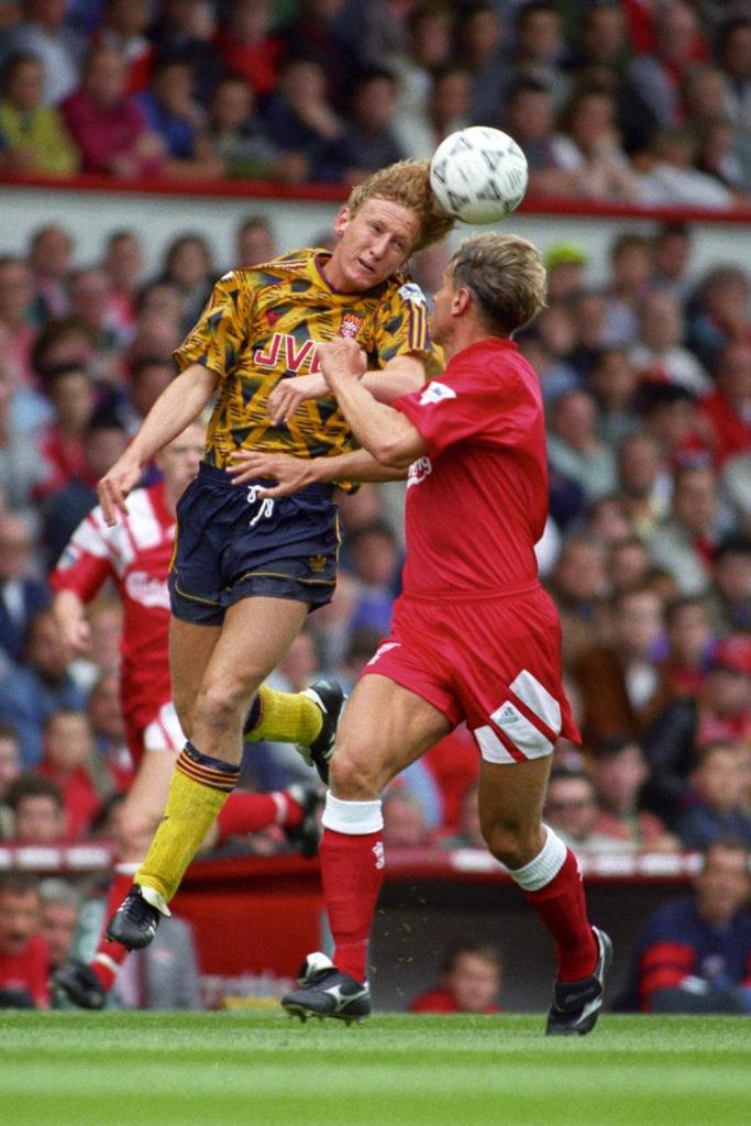  Ray Parlour in action against Liverpool six months after he made his Arsenal debut at Anfield