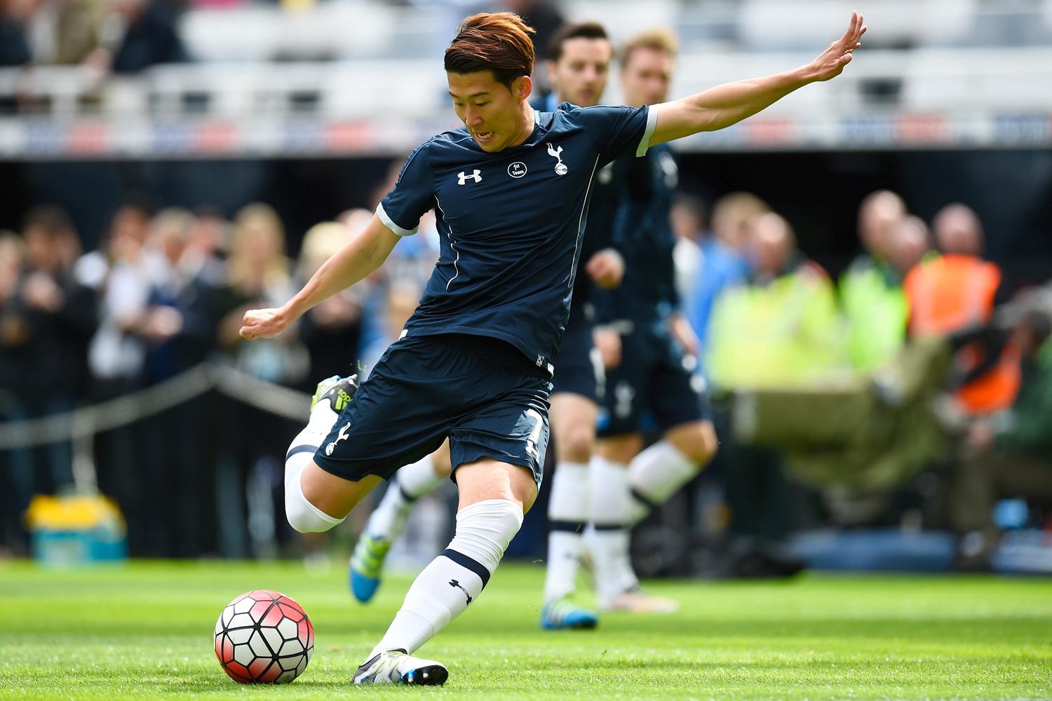  Son Heung-min warms up before Tottenham's final league game at Newcastle