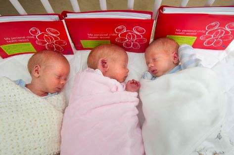 The miracle triplets sleeping soundly