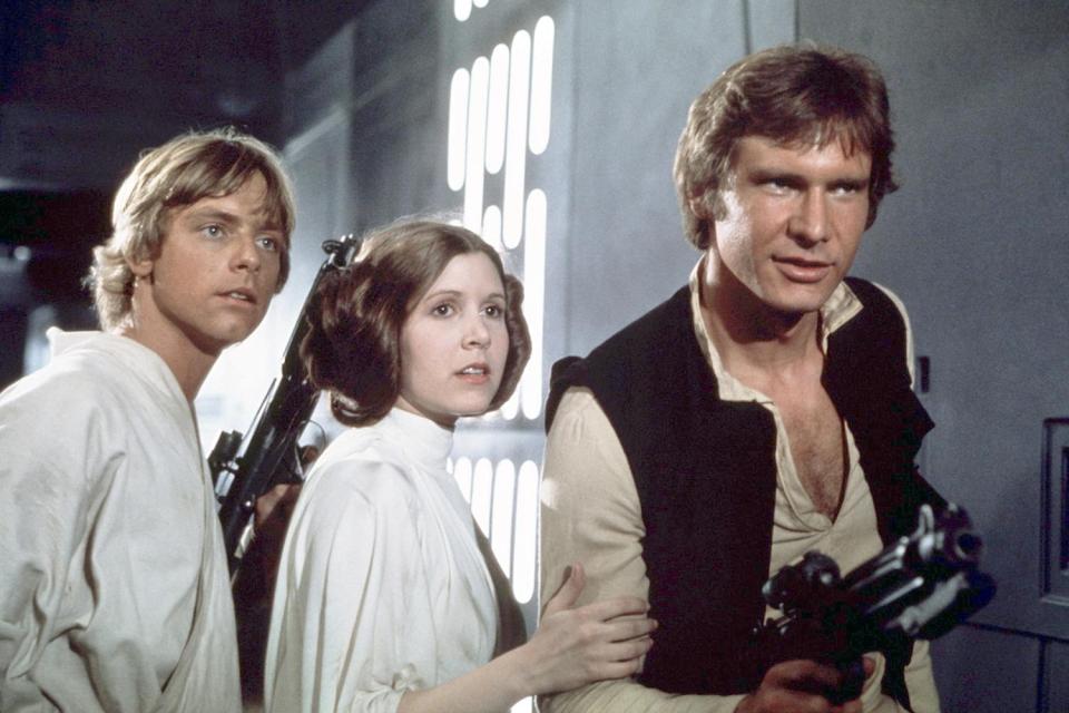  Mark Hamill played Luke Skywalker, seen here in Star Wars alongside Carrie Fisher and Harrison Ford