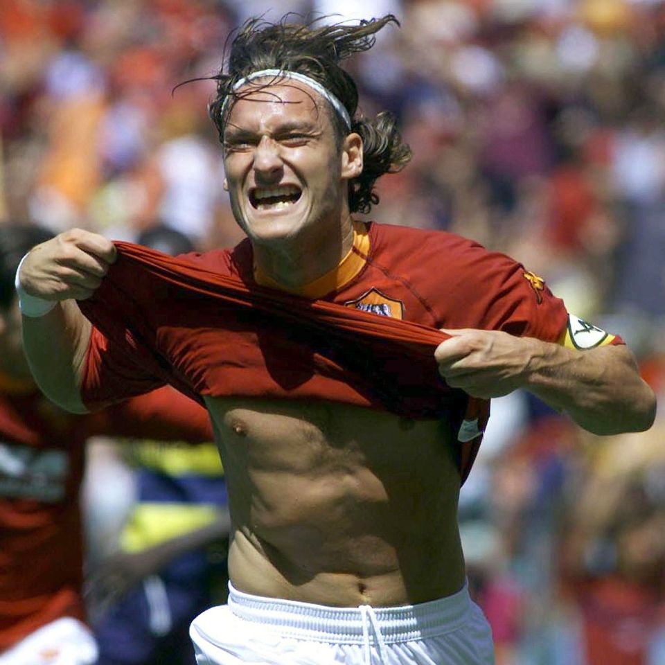  Joy etched on Francesco Totti's face as his goal edges Roma closer to the Serie A title in 2001