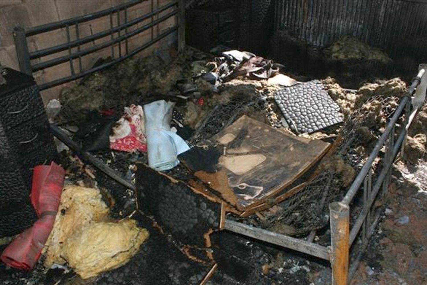 The teen covered Jacqueline's body with newspapers and set it alight, starting a fierce blaze